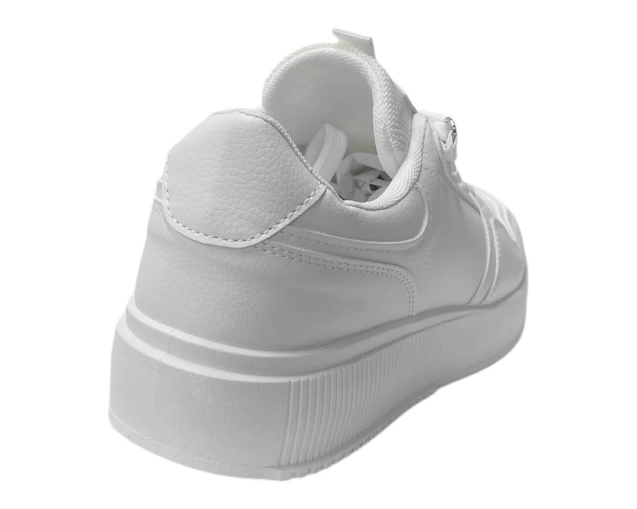 Faux Leather Casual Lace Up Trainers