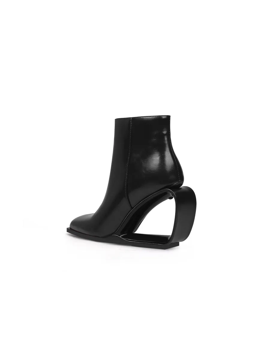 Fireplace Wedge-Heel Back Leather Ankle Boot