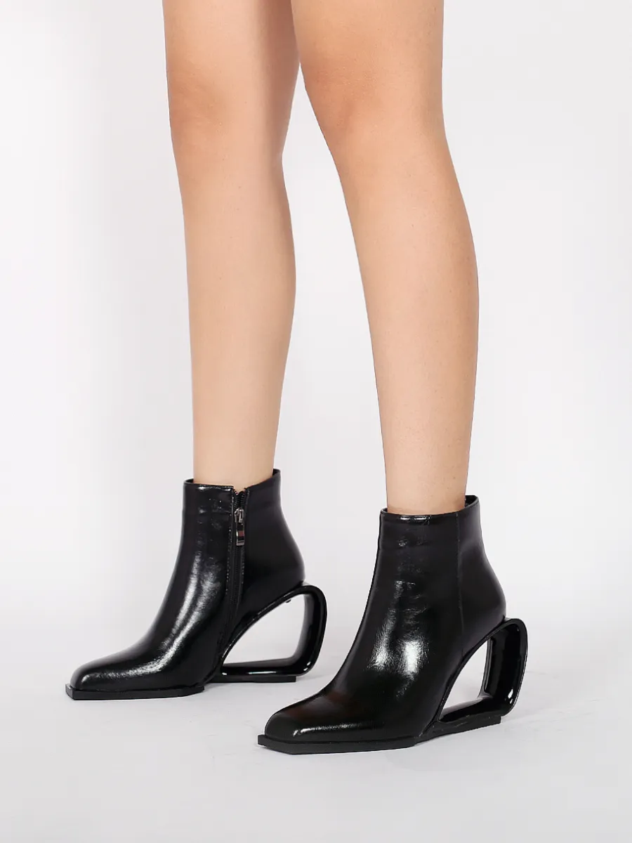 Fireplace Wedge-Heel Back Leather Ankle Boot
