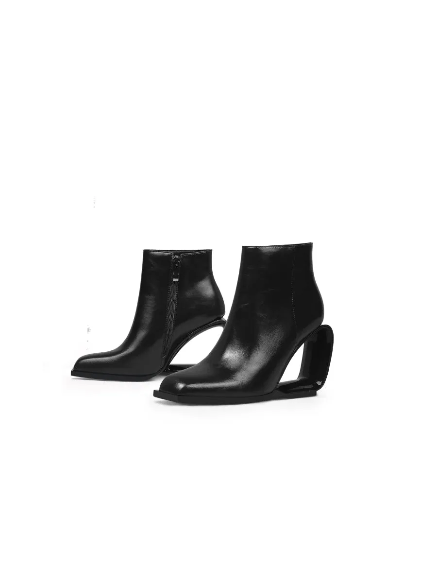 Fireplace Wedge-Heel Back Leather Ankle Boot