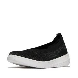 FitFlop Super-Q Knit Ballet Flats - Black / Silvereen