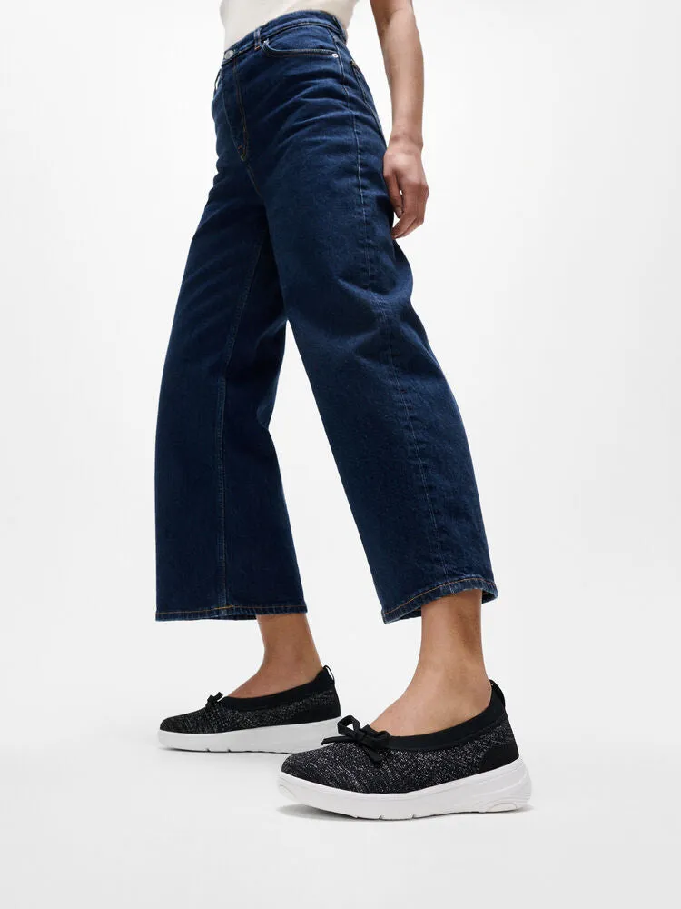 FitFlop Super-Q Knit Ballet Flats - Black / Silvereen