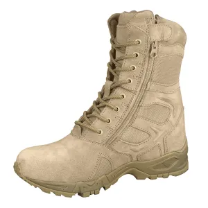 Forced Entry 8" Deployment Boots With Side Zipper Tan