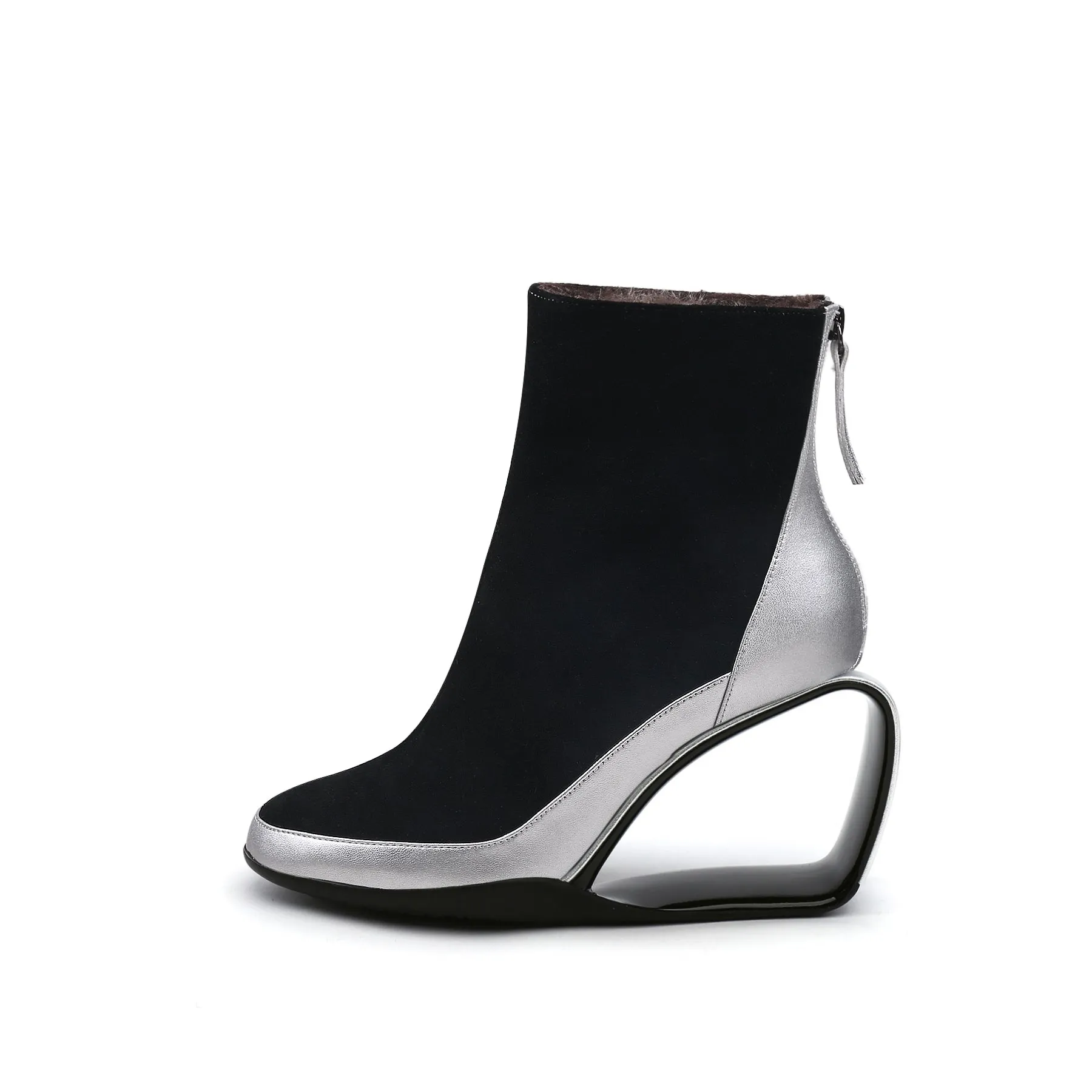 Genuine Leather Jr Signature Triangle Wedge-Heel Boots