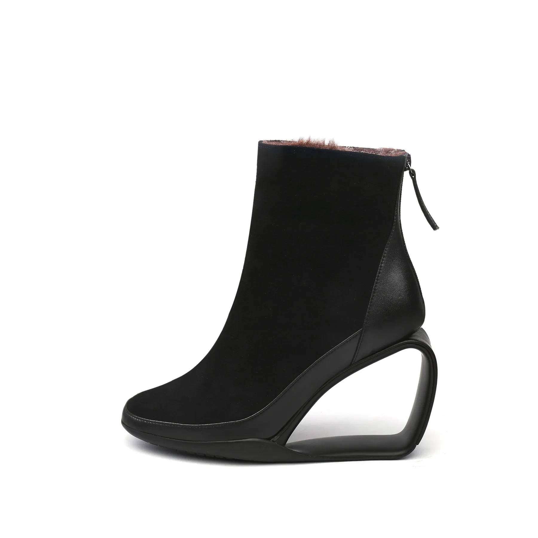 Genuine Leather Jr Signature Triangle Wedge-Heel Boots