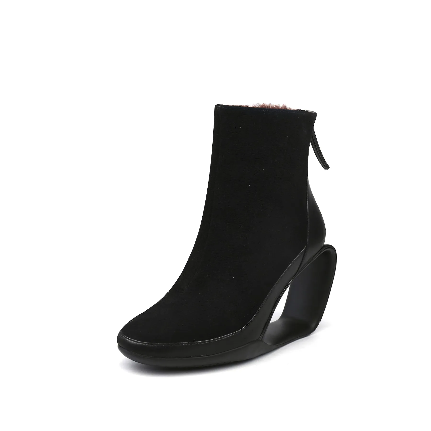 Genuine Leather Jr Signature Triangle Wedge-Heel Boots