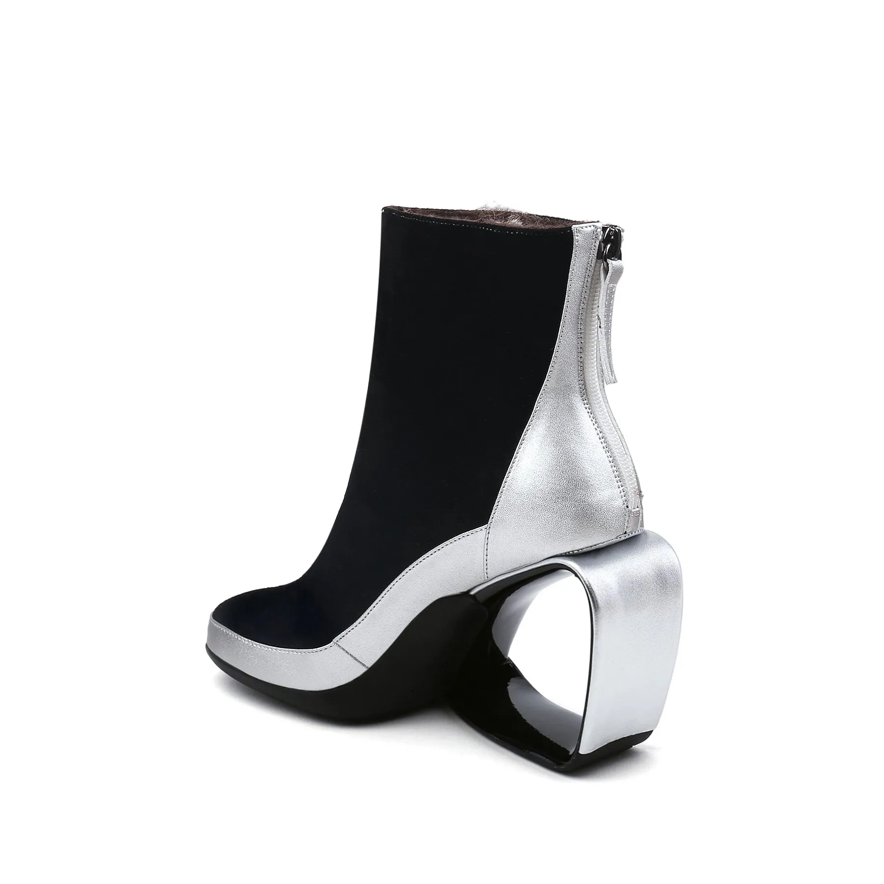 Genuine Leather Jr Signature Triangle Wedge-Heel Boots