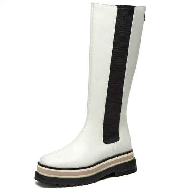 Genuine Leather Platform Boots