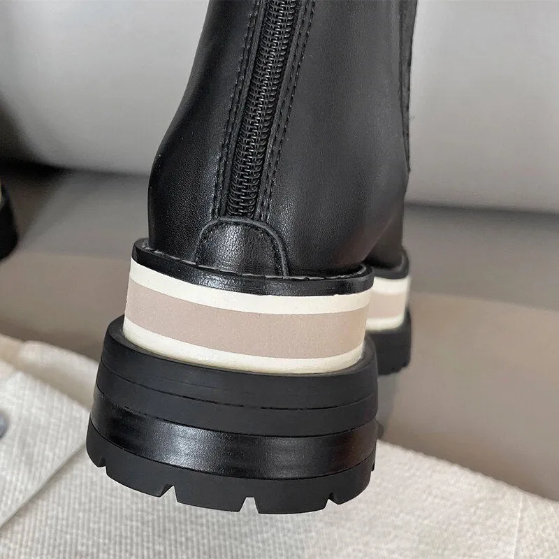 Genuine Leather Platform Boots