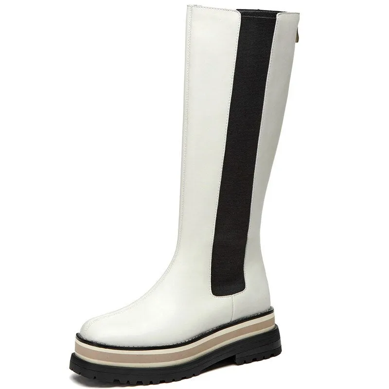Genuine Leather Platform Boots