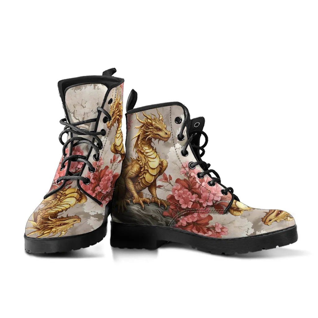 Gold Dragon #008 Vegan Ankle Boots