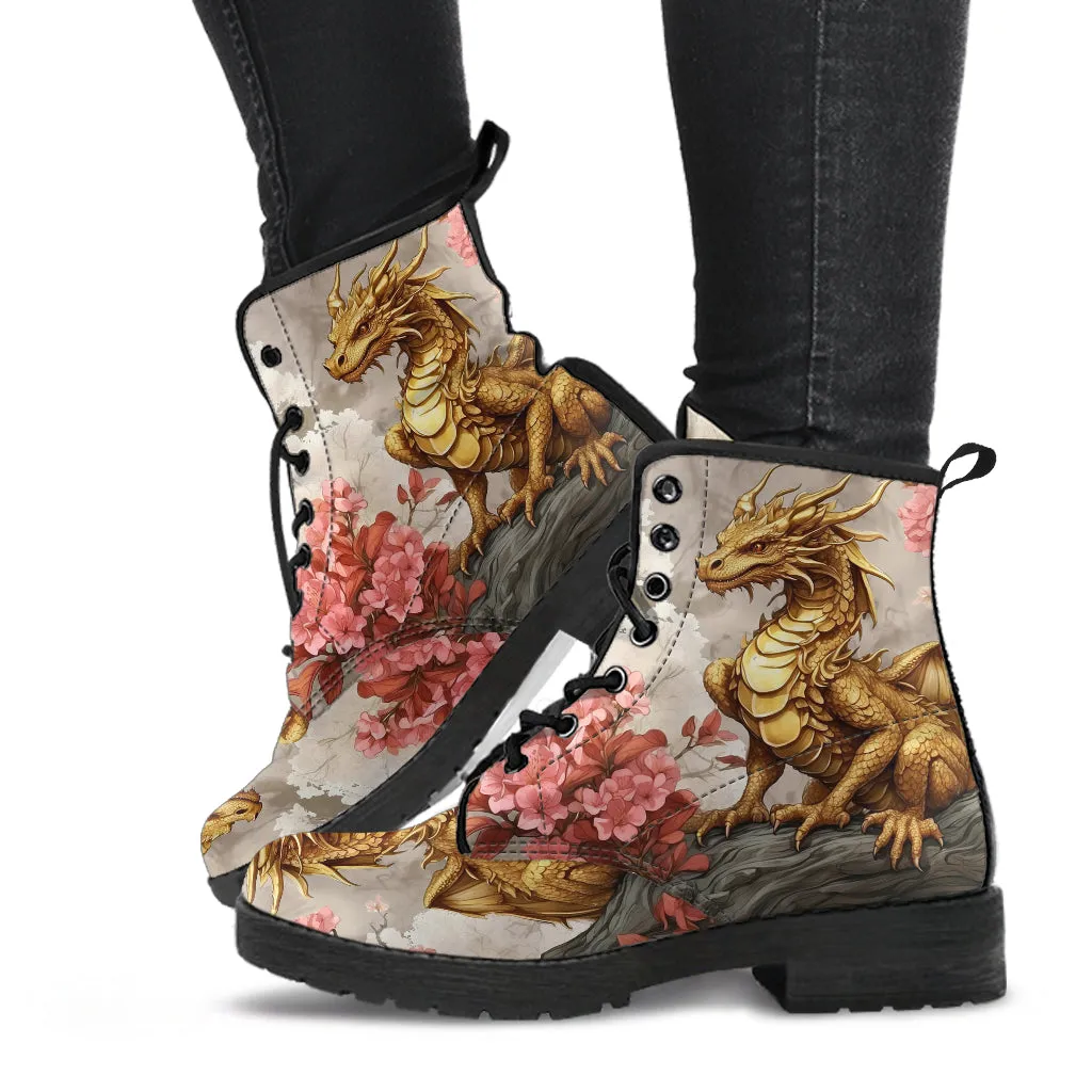 Gold Dragon #008 Vegan Ankle Boots