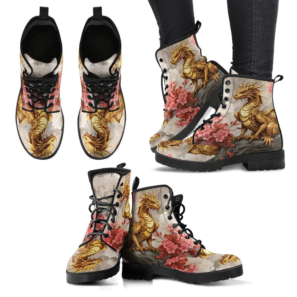 Gold Dragon #008 Vegan Ankle Boots