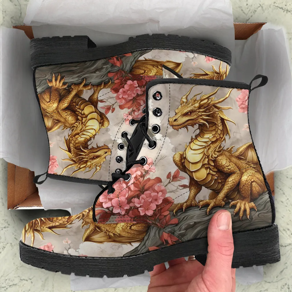 Gold Dragon #008 Vegan Ankle Boots