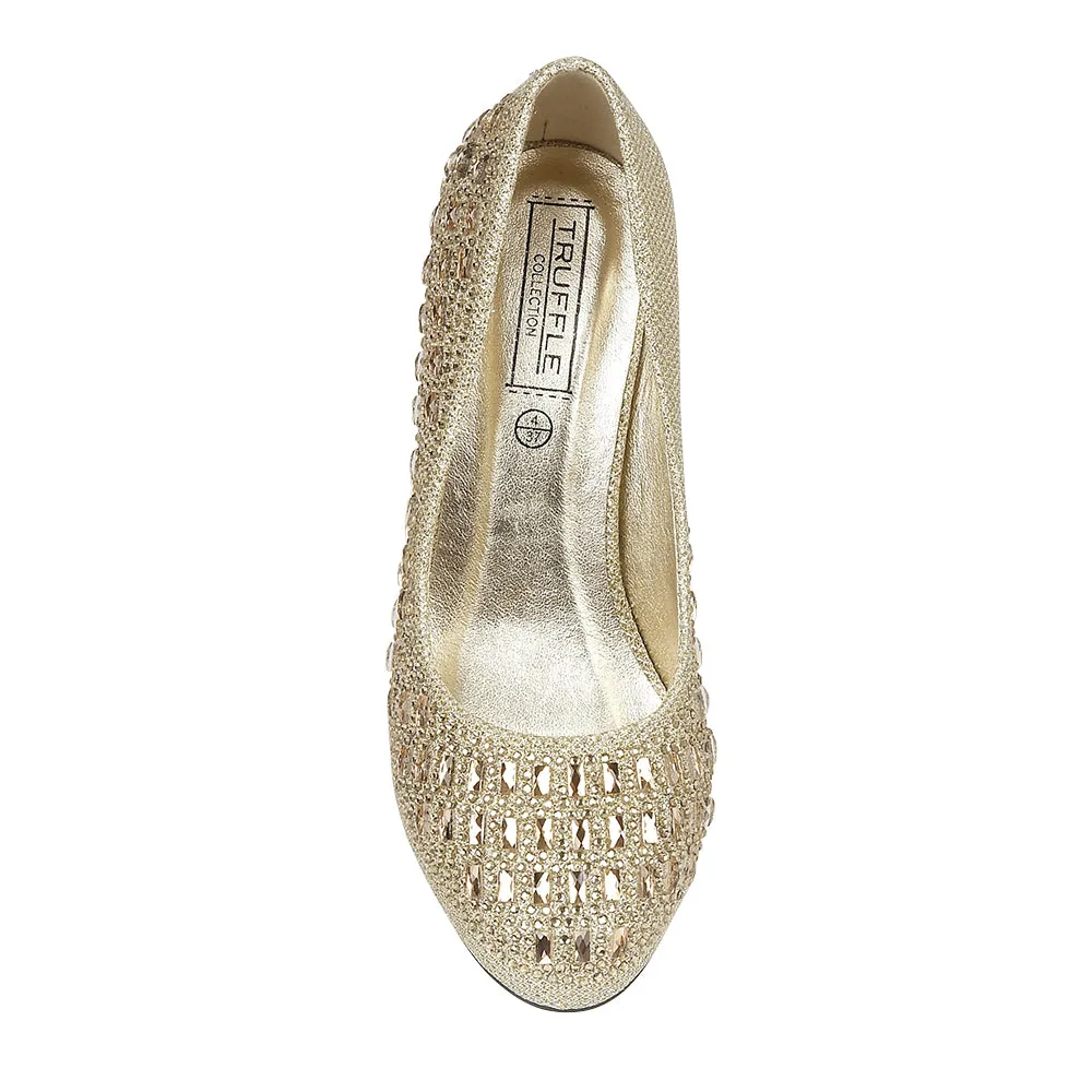 Gold Flat Shoes