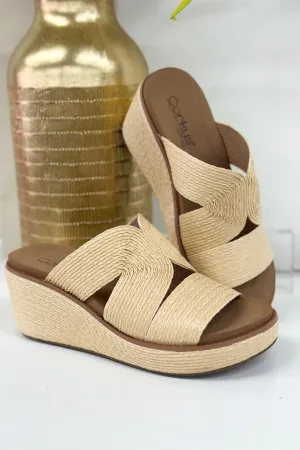 Golden Hour Natural Raffia Wedge