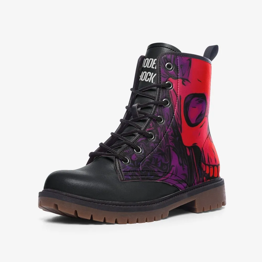 Gothic Skull Vegan Leather Unisex Boots