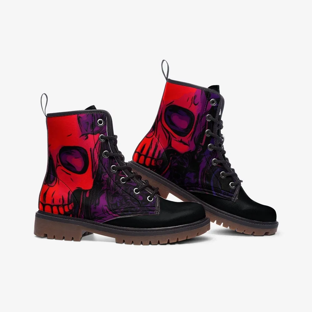 Gothic Skull Vegan Leather Unisex Boots