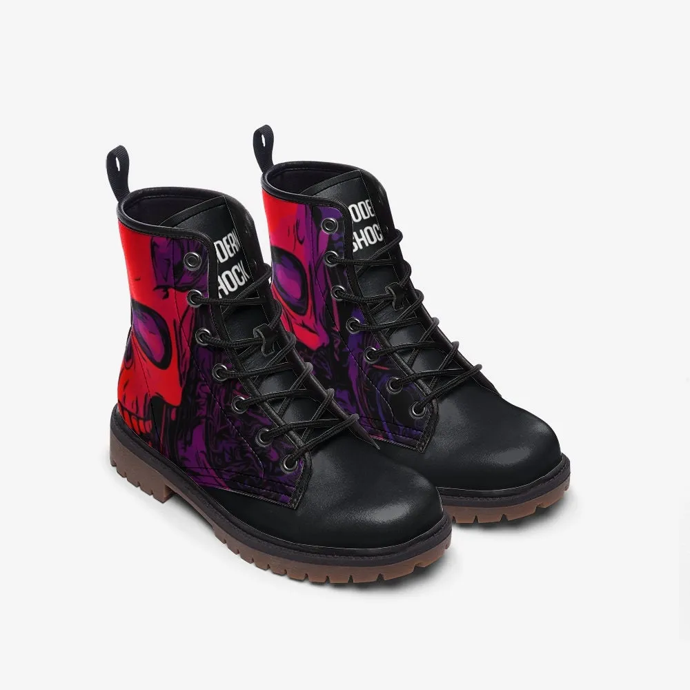 Gothic Skull Vegan Leather Unisex Boots