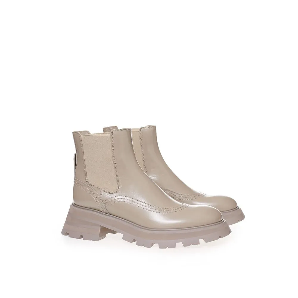 Gray Leather Boot