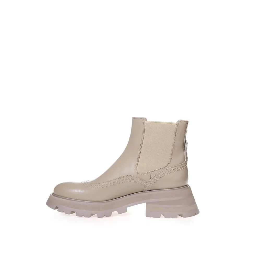 Gray Leather Boot