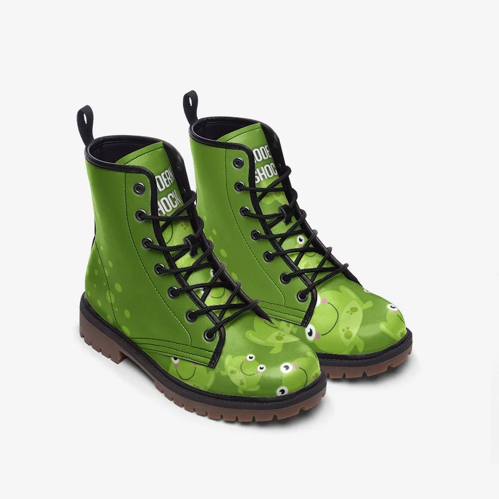 Green Frogs Vegan Leather Unisex Boots