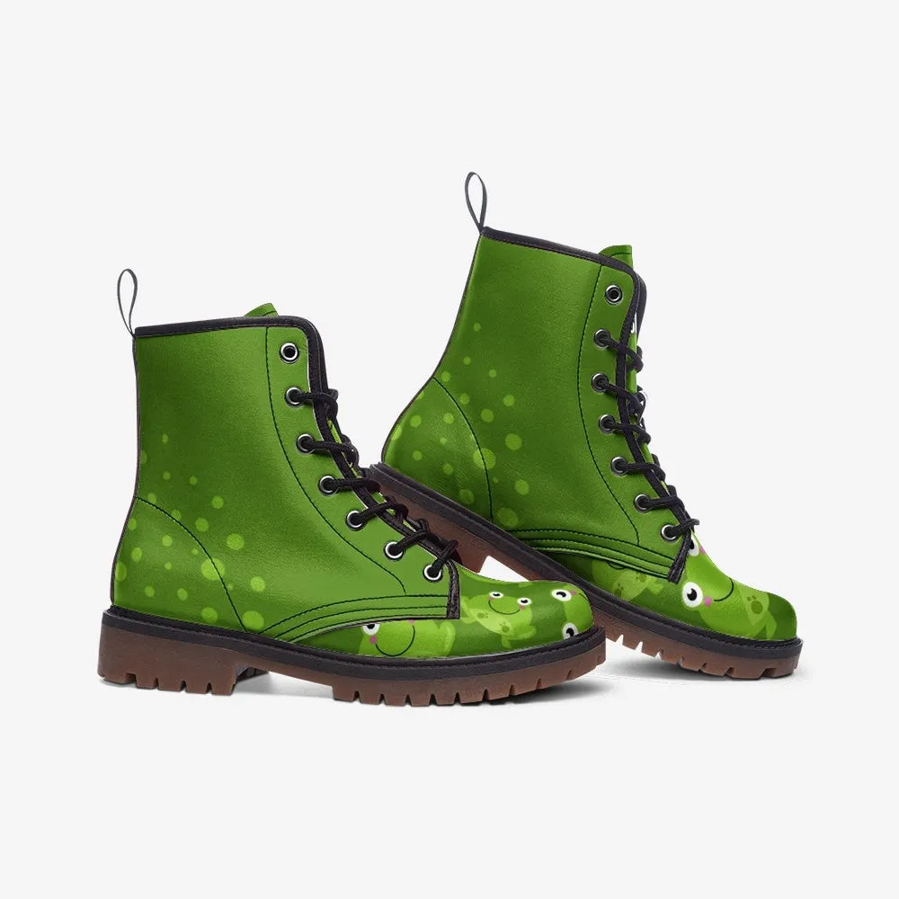 Green Frogs Vegan Leather Unisex Boots