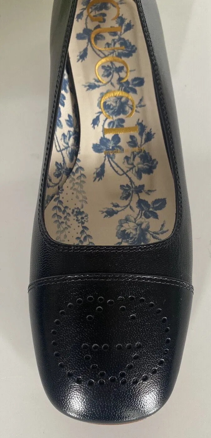 Gucci Leather Ballet Flats in Black with Interlocking GG