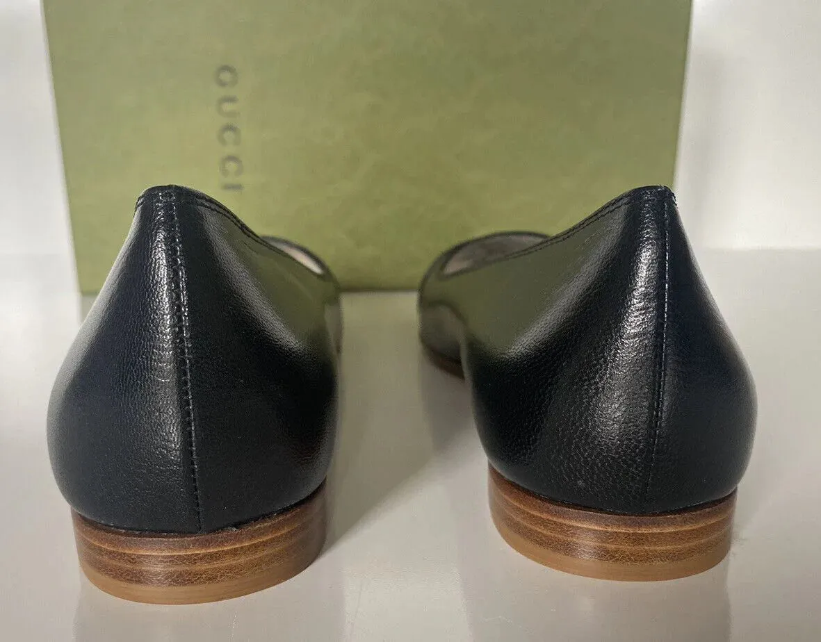 Gucci Leather Ballet Flats in Black with Interlocking GG
