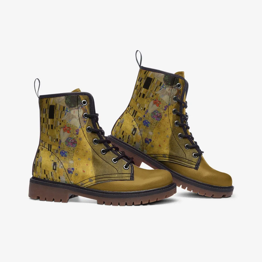 Gustav Klimt The Kiss Vegan Leather Unisex Boots