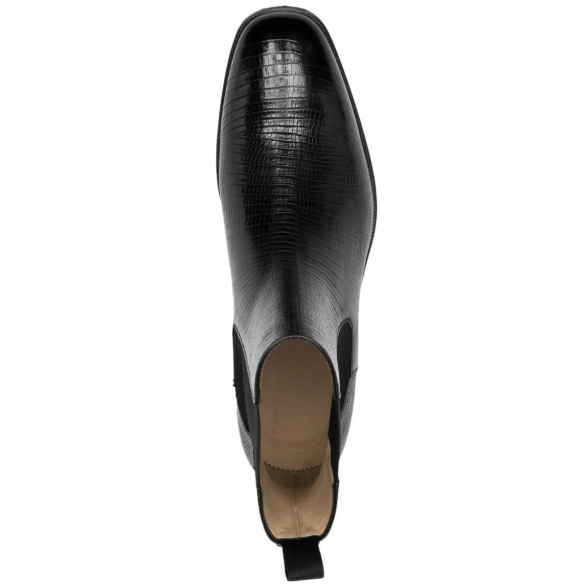 Handmade Customisable Black Snake Leather Chelsea Boots For Men