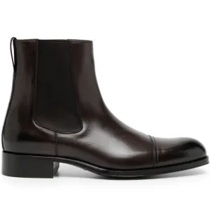 Handmade Customisable Brown Leather Chelsea Boots For Men