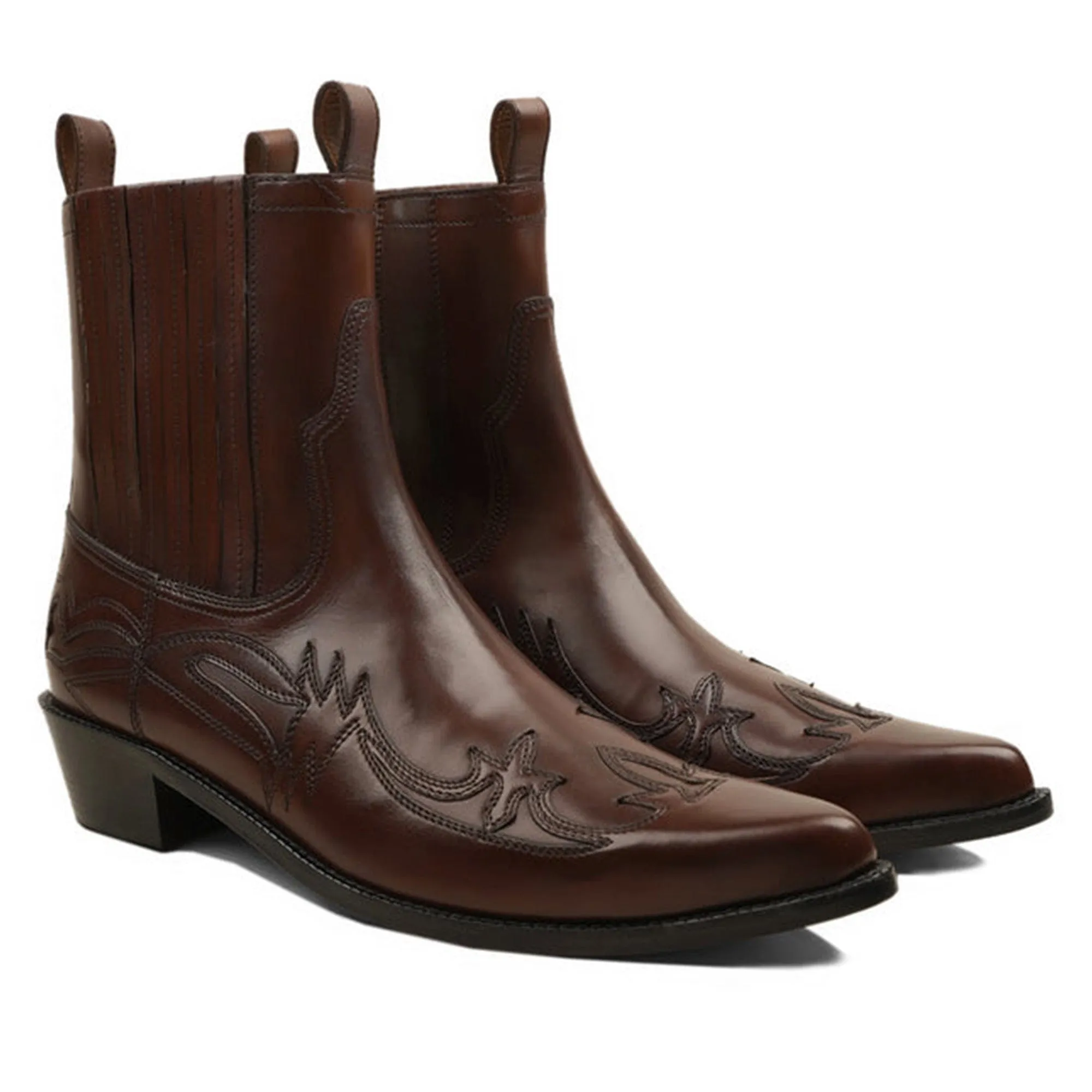 Handmade Customisable Calf Leather Brown Chelsea Boot For Men