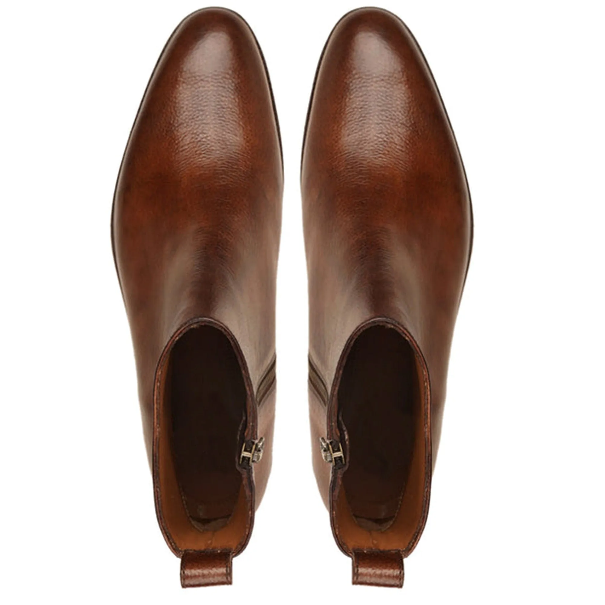 Handmade Customisable Calf Leather Brown Chelsea Boot For Men