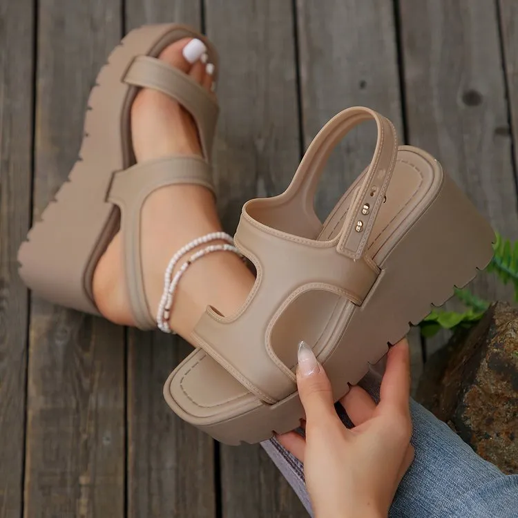 Hazel Blues® |  Open Toe Wedge Sandals