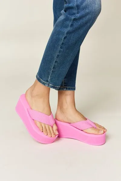 Hazel Blues® |  WILD DIVA Open Toe Platform Wedge Sandals