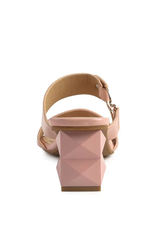 Hookup Geometric Cut Block Heel Slides Sandal