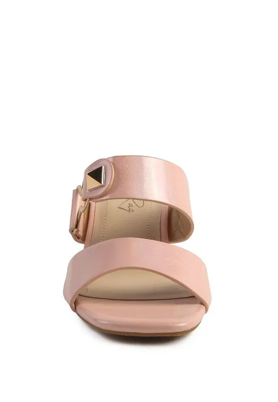 Hookup Geometric Cut Block Heel Slides Sandal