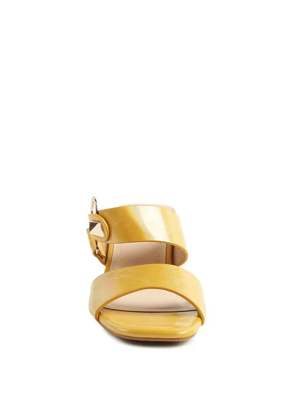 Hookup Geometric Cut Block Heel Slides Sandal