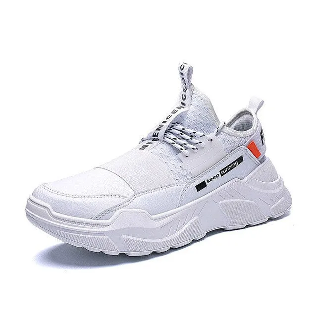Hot Sell Vulcanize Shoes Men Casual Outdoor Leather Sneakers Men Shoes Breathable Lace-Up Thick Bottom Walking Shoes Size 39-44