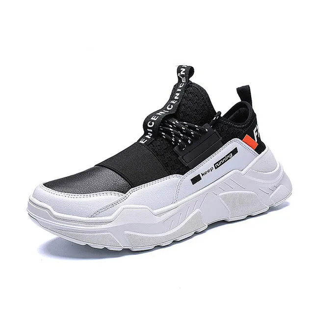 Hot Sell Vulcanize Shoes Men Casual Outdoor Leather Sneakers Men Shoes Breathable Lace-Up Thick Bottom Walking Shoes Size 39-44
