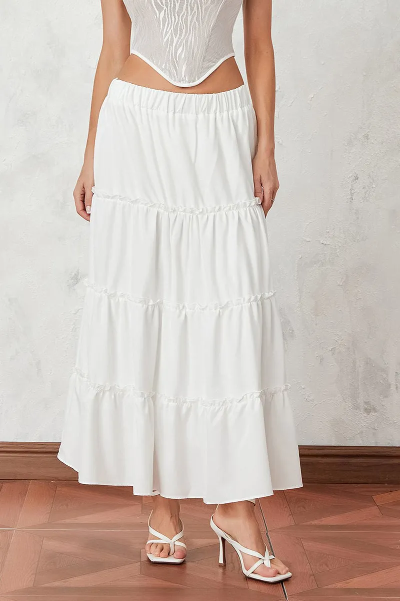 HQR1211 Tiered Maxi Skirt
