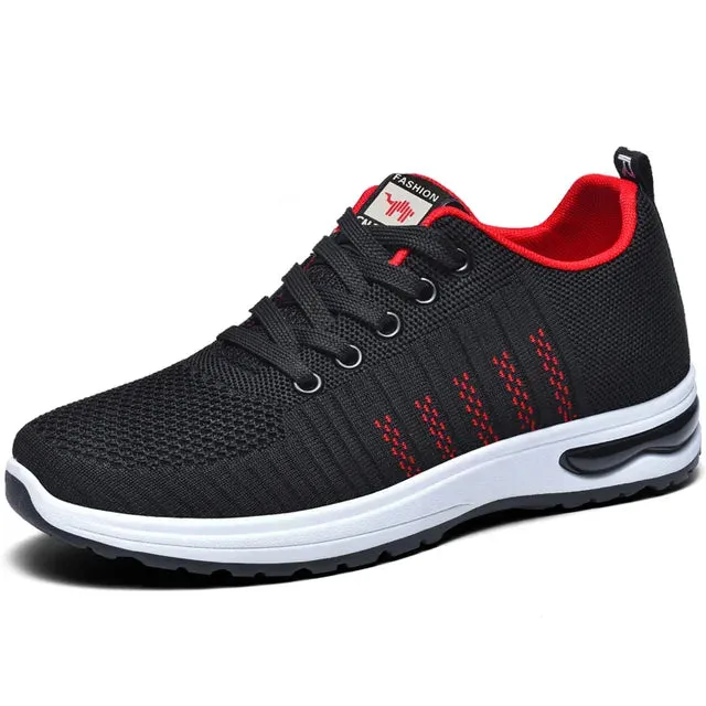Hugo - Zwarte Heren-Sneakers met Rode Accenten