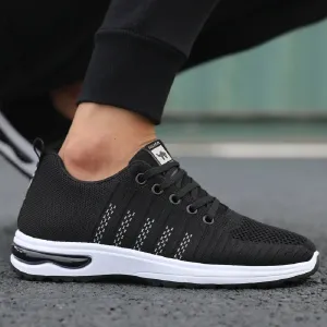 Hugo - Zwarte Heren-Sneakers met Rode Accenten