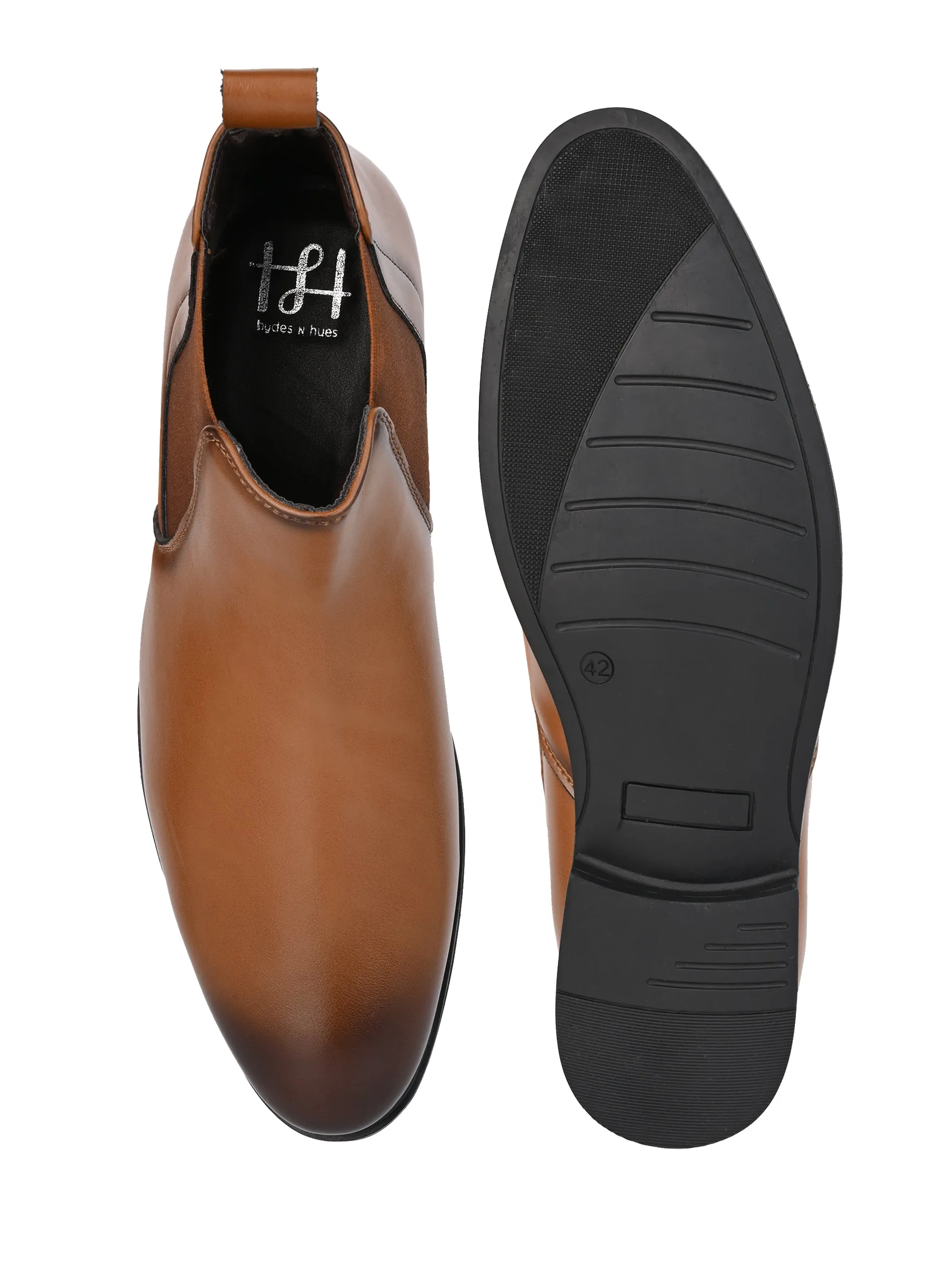 Hydes N Hues Men Tan Chelsea Boots