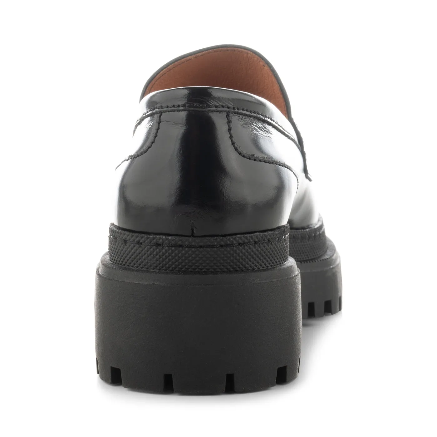 Iona loafer læder  - BLACK HIGH SHINE