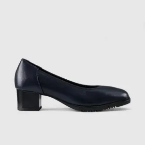 Isabella Comfort Block Heel Court Navy 01357/2