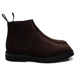'Jason' Dark Brown Grain Suede Chelsea Boots UK 7 E
