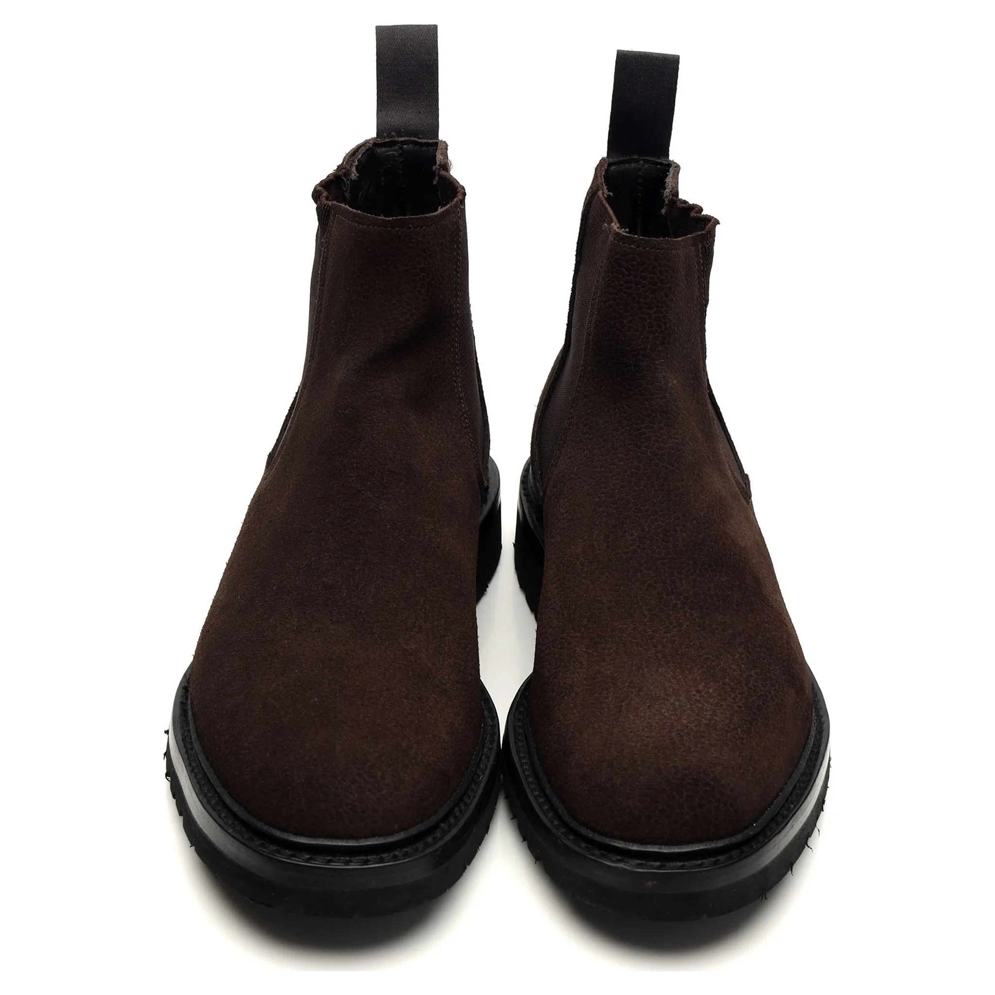 'Jason' Dark Brown Grain Suede Chelsea Boots UK 7 E