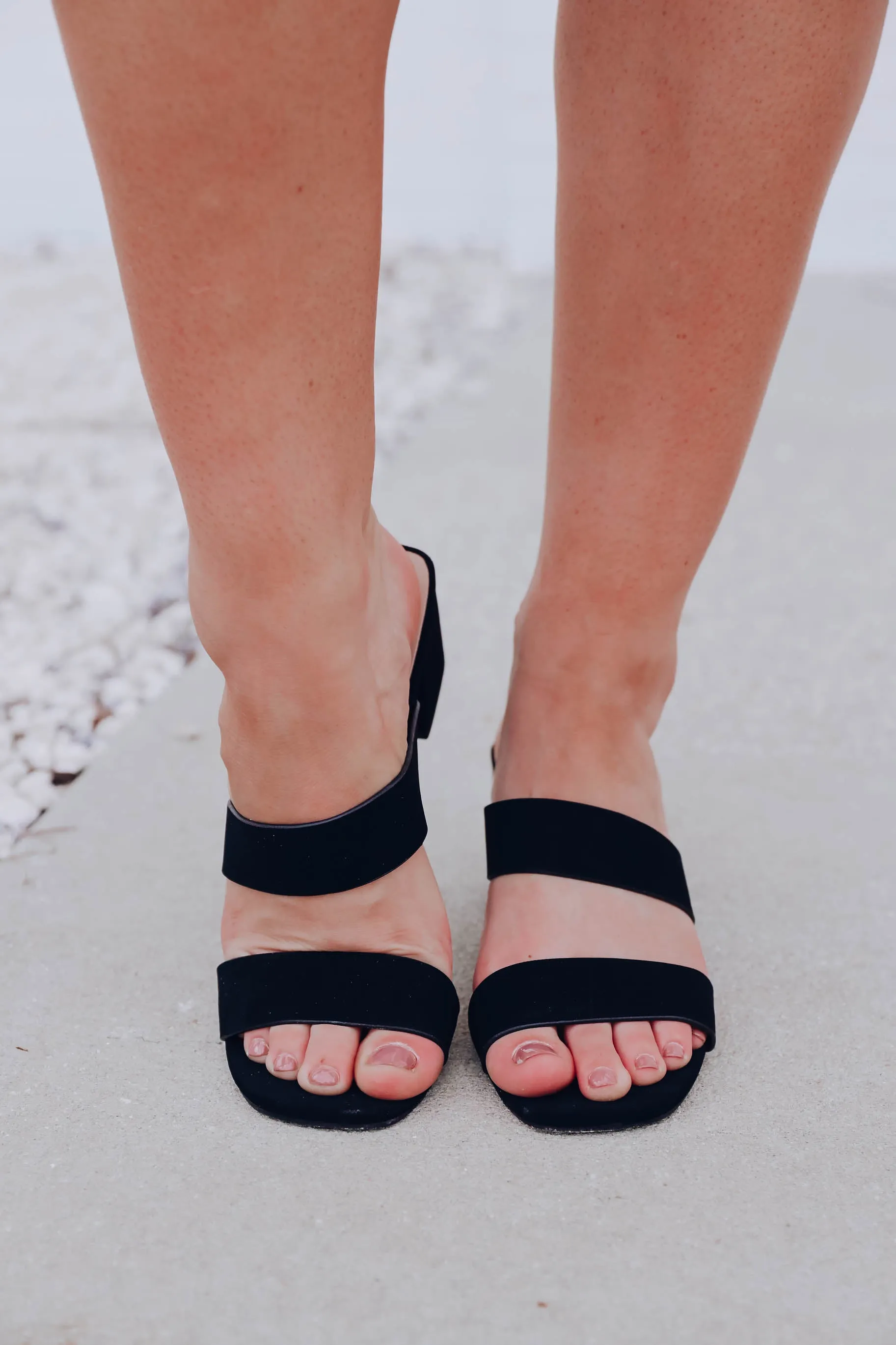 Kallie Double Band Slides - Black